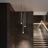 LED 긴 다운라이트 펜던트 램프 개별 창의력 현대 식당 샹들리에 계단 라이트 키친 샹들리에 바 chandelie223x