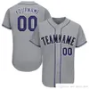 Maglia da baseball Colorado personalizzata 2021 Uomo Donna Giovani Qualsiasi nome Numero Tecnologia di ricamo Alta qualità ed economico tutto cucito