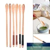 Long Handle Wood Spoon for Honey Rice Soup Dessert Coffee Mixing Kitchen Utensil Tools Teaspoon Catering Bamboo Wooden Spoon