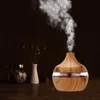 Elektrische luchtbevochtiger Essentiële Aroma Olie Diffuser Ultrasone Hout Graan USB Mini Mist Maker LED Light 210709