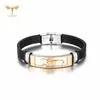 سوار الإسهال Men039S Scorpion Leather Banglestainless Steel Accessories Gold Black Punk Wrist Jewelry Pulseras Mujer9691355