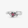 100 % 925 Sterling Silver Hennes skönhet Rose Ring för kvinnor Bröllopsförlovningsringar Modesmycken Tillbehör