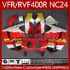 الجسم OEM لهوندا RVF400R VFR400 R VFR400R NC24 V4 87 88 هيكل السيارة 78NO.21 RVF400 RVF VFR 400 ص 400rr 87-88 VFR 400R VFR400RR 1988 1988 دراجة نارية Fleading Red Glossy