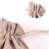 1pc Jute Bags Christmas Gift Drawstring Pouch Cotton Linen Packaging for Jewelry Candy Storage Sack Burlap b F6e8