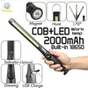 LED Lanterna USB Recarregável 700LM Cob Torch Lanterna Magnética 360 Graus Girar Luzes de Trabalho de Reparação de Carro com Luz de Emergência do Gancho