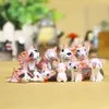 9 stks Kawaii Cheese Cats Kitty Standbeeld Miniaturen Hars Kitten Kattenbeeldjes Mini Garden Cijfers Decoratie voor Thuis Kinderen Speelgoed C0220