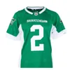 UF CHEN37 Custom 2020 Men Saskatchewan Roughriders DL Micah Johnson #2 Real Full Embroidery College Jersey eller något namn eller nummer Jersey