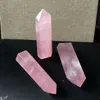 Natürlicher rosa Rosenquarz-Kristallstab, Punktheilung, hochwertiger Mineralstein, Meditationstherapie, Schutzamulett, DIY 341 R8366749