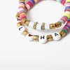 5 pièces ensemble Vsco fille perle Bracelet bohême Style ethnique main mauvais œil bracelet à breloques femme créative perles en céramique lettre Brace2117501