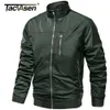 Tacvasen Lightweight Water Resistant Jacket Fall / Spring Mäns Taktiska Bomber Jackor Pilot Zipper Pocket Work Tunna Outwear X0621