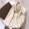 2021 Красивый шелковый и шерстяной шарф с надписью, модный шарф, женский декоративный шарф, 180*70 см, европейский стиль, без коробки, 9999