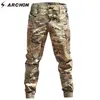 S.archon kamouflage jogger byxor män camo avsmalnande lastbyxor vattentät taktisk manlig casual mode streetwear 210715