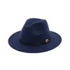 60CM Uomo Donna Cappelli in feltro di lana a tesa larga Cappello jazz stile britannico Cappello Trilby Party Panama Fedora