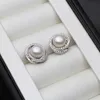 Lyxig naturlig pärla örhängen för kvinnor, 925 sträng silver örhängen smycken, äkta sötvattenspärla örhängen gåva 220212