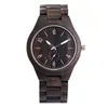 Polshorloges retro houten horloges voor mannen uniek licht ebony klok man volledige natuurlijke band kwarts heren kleine seconden hand met hand relogio masculino