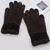 Fingerless Gloves Winter Men's Male Thicken Thermal Warm Solid Touch Screen Knitted Mittens Luvas De Inverno Hand Warmer