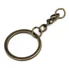 28mm bronze ouro cor de prata keyring keychain anel split com chaveiro curto-anéis de chaves mulheres homens diy chaveiro acessórios