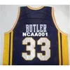Vintage 21ss # 33 Jimmy Butler Marquette College Jersey, Blue, White lub Dostosuj dowolny numer 21SS