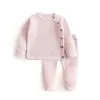 Kleidung Sets LZH 2021 Sommer Frühling Warme Baby Pullover Anzug Gestrickte Einfarbig Geborene Mädchen Kleidung Baumwolle Weiche Zwei-stück