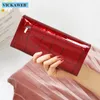 Free Gift Genuine Leather Women Wallet Magnetic Hasp Female Long Purse Ladies Coin Purses Fashion Wallet's Money Walet 220225