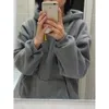 Sweatshirt Hoodies Kadınlar Sonbahar Kış Kıyısı Peluş Sıcak Kabarık Çift Hoodies Kazak Gençler için Gevşek Kalın Hoodie Üstleri 2021