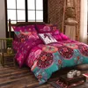 Bedding de Mandala Rosa Brilhante Conjunto Reversível Cor Design Boho Duveta Tampa Conjunto Set Bedsheet e Fronhas Bom Gift Home Casamento 210309