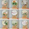 China Vintage Round Hand Fan Retro Wedding Party Gift Fan Classical Dance Fans Flower Print Chinese Fans Dance Prop Wholesale XVT1048