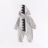 Noworodka niemowlę baby boy dziewczyna dinozaurów z kapturem romper kombinezon stroje ubrania kawaii stałe odzież kombinezon dla Unisex 123 Q2