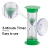 Timers Sandfyllda timglas Sug Cup Hourglas 3 minuters timer Kid Creative Gift Countdown Hardwood Frame Heminredning