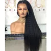 26Inch 180Density Natural Black Color Long Yaki Straight Wig Lace Front wigs Remy Soft With Baby Hair For Women Glueless Heat Res58566523