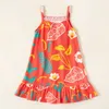 Arrivée 3pcs Toddler Girl Floral Dress pour 3-6Y Kids sans manches en coton 210528