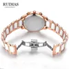 Ruimas Женские керамические часы бабочки дизайн женский кварцевый Quartz Watch Top Brand Luxury Women Sapphire Crystal Watches Gift T200519