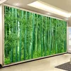 Personnalisé 3D Papier Peint Vert Bambou Forêt Paysage Photo Peintures Murales Salon Chambre Fond Mur Décor Papel De Parede 3D