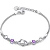 Link, Chain The Heart To Bracelet Fashion Women's Cute Retro Wild Super Flash Jewelry Purple Crystal Travel Souvenir Gift