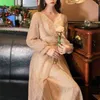 Paillettes Bling Robes élégantes pour femme Vêtements Taille haute Vintage Fête d'anniversaire Maxi Robe de fraise Femme Printemps Robes 210603