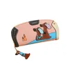 Versión coreana linda costura cremallera cartera cachorro de dibujos animados Kawaii perro colgante PU largo bolso de mano de moda señora cartera Cion monedero