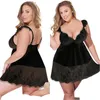 Women's Sleepwear Sexy Women Lingerie Nightgown Erotic Lace Nightdress Pajama Underwear With Thongs Nightwear Plus Size