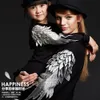 Rodzice i dzieci bluzy damskie Hip Hop Streetwear Casual Femme Fashion Wings Bluz Bluzy Kobiety Pullover Coats 201203