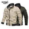 2021 Mannen Lente Herfst Militaire Jas Katoenen Windjack Pilotenjas Leger Mannen 4X Bomberjacks Cargo Flight Jacket Denim Jas 220212