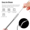 20 oz Stainless Steel Straw Durable Bent Drinking Straw Curve Metal Straws Bar Family kitchen For Beer Fruit Juice Drink Party Accessory