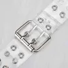Cinturas de diseñador Yjeb 2023 Cinturas transparentes de PVC de dos filas Ins para mujeres Cantal cintura femenina pantalones femeninos cinturones láser damas jeans fábrica