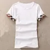 2021 Brandneue Damenhemden Slim Cotton 100% Frauen T-Shirt Kurzärztlich Für weibliche dünne weiße Pure Tops Frau T-Shirt