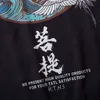 Japon Kimono Ceket Kanji Buda Vinç Baskılı Harajuku Hip Hop Erkekler Japonya Streetwear Yaz Ince Gevşek 211217