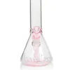 10'' pink Kitty Bong cute Hookah glass smoking KT beaker bottom clear tube small water pipe colorful mouth wholesale price 14 mm female joint and bowl