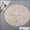 Mats & Pads Table Decoration Aessories Kitchen, Dining Bar Home Garden 2Pcs Heat Insation Mat Round Dessert Pan Placemat Non-Slip Coffee Cup