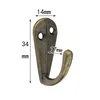 Wholesale- Single Prong Hook Hanger Antique Bronze 3.4cm x 1.4cm for Clothes Coat Robe Purse Hat DH8767