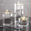 Nordic Crystal Candle Holder Holiday Свадебные центральные украшения стеклянные свечи для дома декор геометрический центр центральный воск SH190924