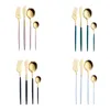 Conjuntos de utensílios de jantar de estilo nórdico 4pcs Conjunto de talheres de aço inoxidável Dinâmio de faca do garfo de tabela Dinner Dinner Dinner Falhete de chá Promocional ZL0259