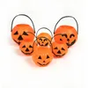 Cubos de calabaza para decoración de Halloween, soporte para cuenco de dulces, macetas de plástico ligeras para truco o trato, Cubo de calavera blanca de mago RRD11144