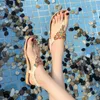 Women Sandals Fashion String Bead Casual Beach Shoes Sandals Bohemian Style Comfortable Flat Summer Ladies Sandal Shoes C#